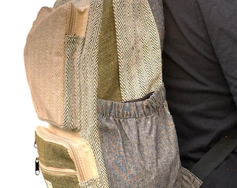 Multi pocketsHemp/ Cotton backpack