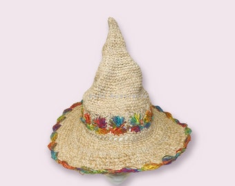 Pixie hood Rainbow cotton/hemp Hat for Hippie Men & Women