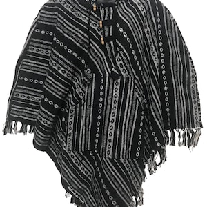 Boho hippie unisex Cotton Poncho