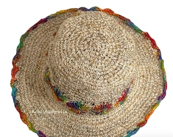 Rainbow hemp hat for both men & women