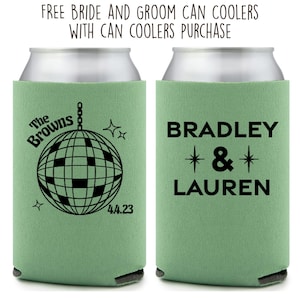 Custom Disco Wedding Can Coolers Wedding Customized Dance Theme Wedding 12oz Wedding Favor Engagement Wedding Insulator Bachelorette
