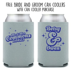 Disco Wedding 70s Retro Can Coolers Retro Customized Dance Theme Wedding 12oz Wedding Favor Engagement Wedding Reception Favors Minimalist