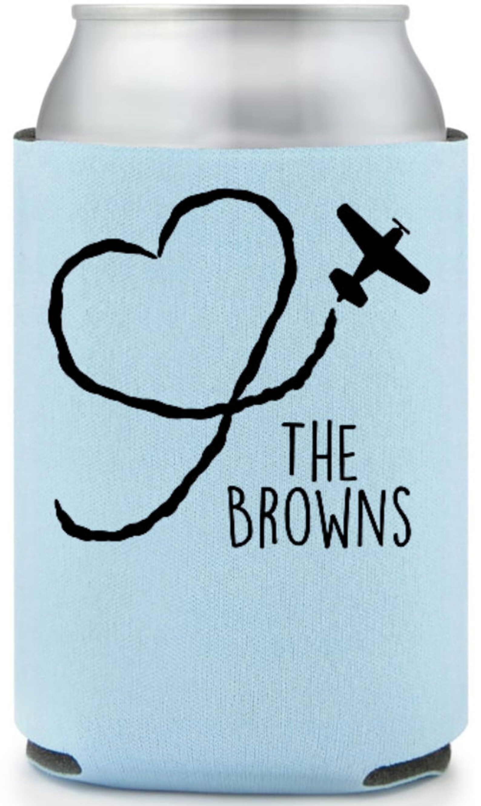 Custom Airplane Wedding Can Coolers Wedding Can Cooler Aviation Beer Holder Flight Theme Wedding