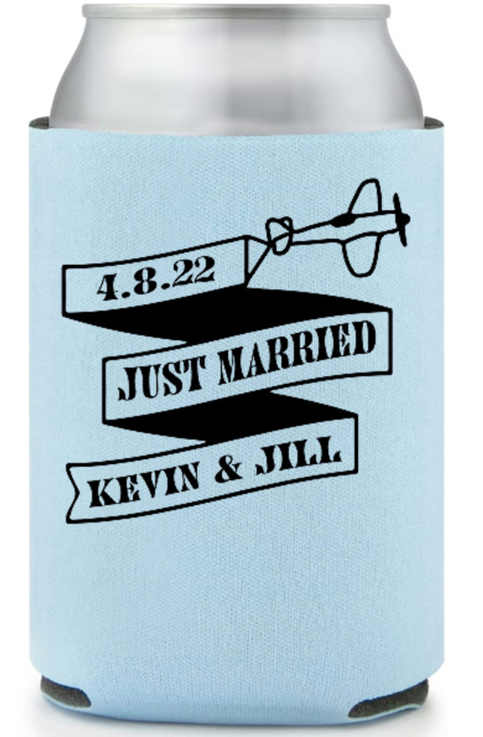 Custom Airplane Wedding Can Coolers Wedding Can Cooler Aviation Beer