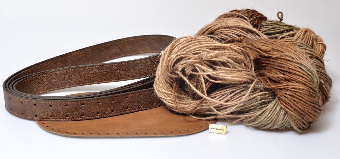 DIY Large Shopping Bag Kit Eco Leather Accessories and Jute Etsy