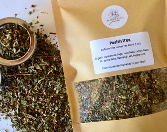 PositiviTea Herbal Tea | Caffeine Free Organic Loose Leaf Tea - 1 oz | Happy Tea & Self Love Blend