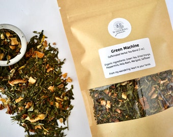 Green Machine | Green Tea Organic Loose Leaf Blend 1 oz | Balanced & Clean Energy