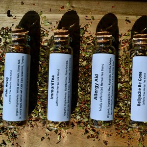 Revitalizing Self Care Sampler Set . Herbal Tea Sampler . Gift Set . Pain Away / ImmuniTea / Allergy Aid / Bellyache Be Gone image 4