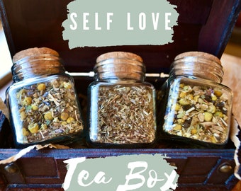 Large Self Care Herbal Box Set | AnxieTea , PositiviTea , ImmuniTea | Tea Gift Box | Herbal Tea Sampler Set