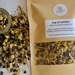 Cup of Comfort | Calming Tea | Comforting Herbal Tea Blend | Loose Leaf Tea | Caffeine Free, Organic Tea 1 oz | Relaxing Tea |
