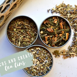 Focus and Create Sampler Tea Tins | ClariTea, CreativiTea, & Green Machine | Organic Loose Leaf Tea Blends | Tea Sample Pack