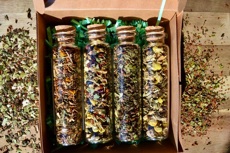 Revitalizing Self Care Sampler Set . Herbal Tea Sampler . Gift Set . Pain Away / ImmuniTea / Allergy Aid / Bellyache Be Gone image 1