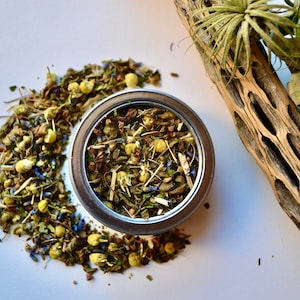 AnxieTea Sampler Tea Tin | Soothing and Relaxing Herbal Tea | Calming & Caffeine Free | Organic Loose Leaf Herbal Tea