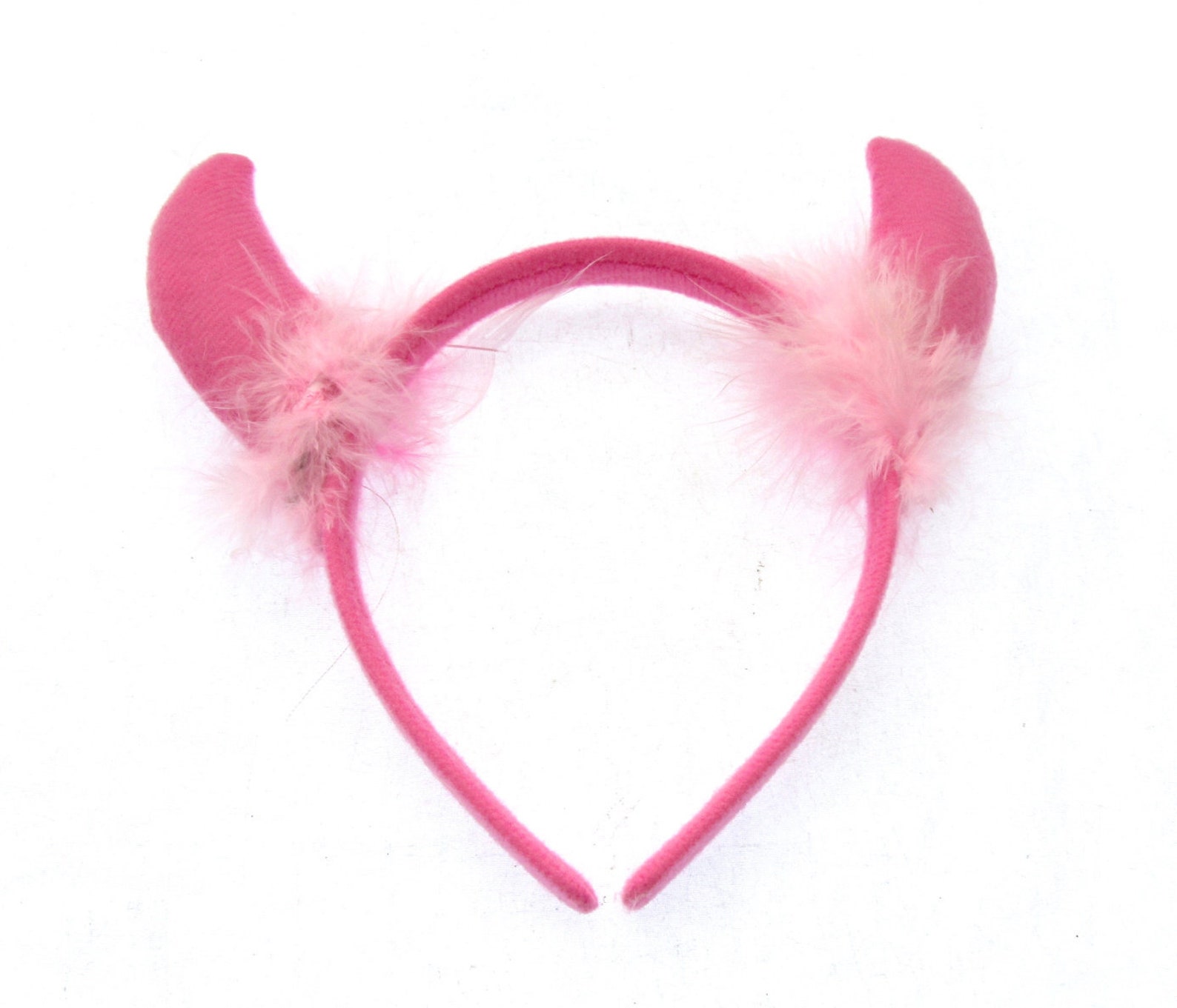 Pink Girly Devil Horns Headband With Horns Fluffy Girls Night Etsy