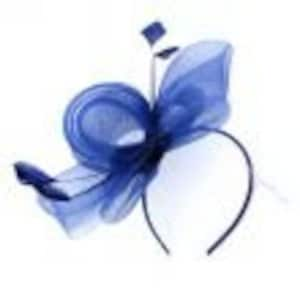 Large Navy blue fascinator headband weddings, races prom