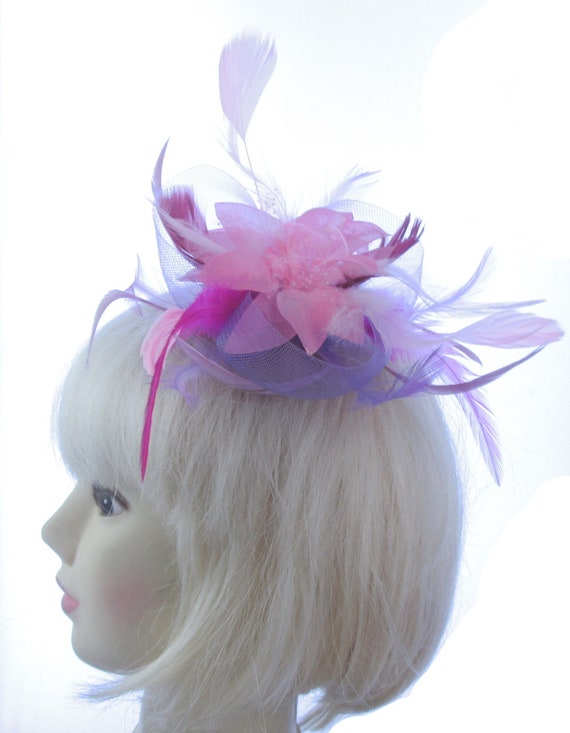 Lilac and Pink Fascinator Comb Weddings 