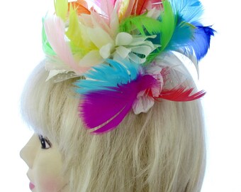 Rainbow Fascinator - Etsy UK