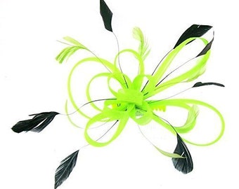 Neon Green fascinator comb ,party prom festival