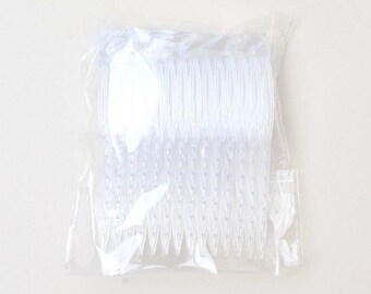 Pack of 12 clear hair combs for fascinator making, bridal hair slides 7cm