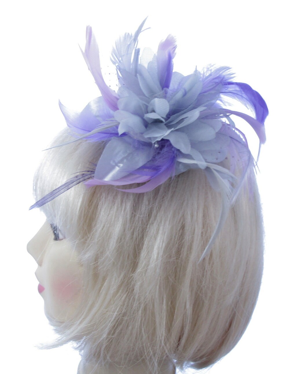 Purple Fascinator Comb Weddings 