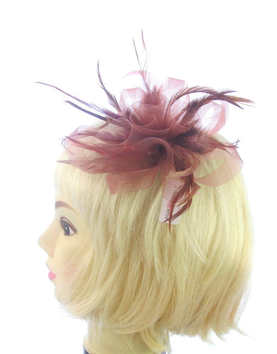 Light and Dark Brown Tan Fascinator 