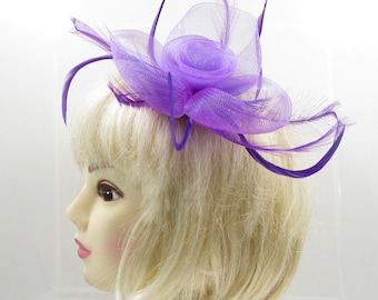 Clip per fascinator viola per matrimoni, gare, balli studenteschi, giorno delle donne