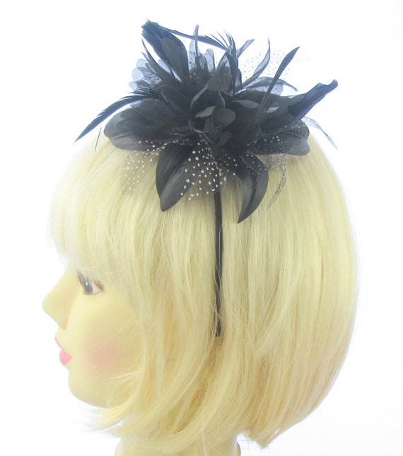 cream and black fascinator with headband Ascot Races weddings