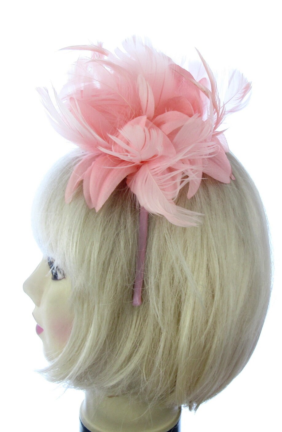 Pale Peachy Pink Fascinator Headband 