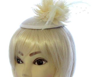 Ivory cream and off white fascinator hatinator, juliet cap and headband, weddings, party,prom