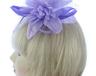 Hair Fascinator clip Races,Prom red/navy-purple/lilac-blue/white Weddings 