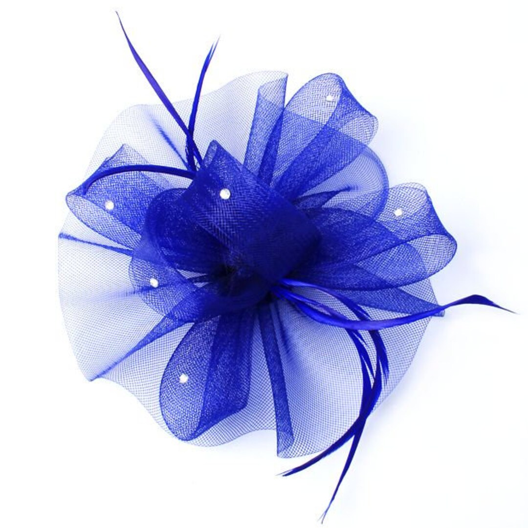 Royal Blue Fascinator Clip With Crystal Gems, Weddings, Races, Prom , Ladies Day Etsy
