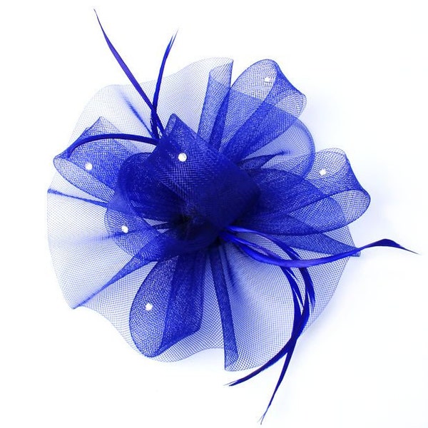 Royal  blue fascinator clip with crystal gems, weddings, races, prom , ladies day
