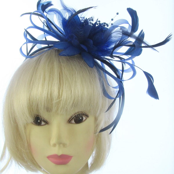 Navy Blue Fascinator Etsy