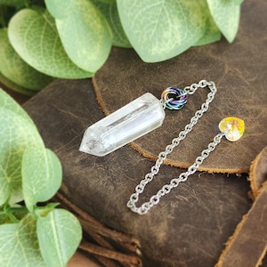 Pendulum, Clear Quartz and Niobium for reiki and divination