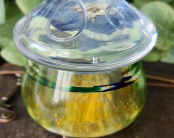 MUSHROOM JAR, hand poured resin