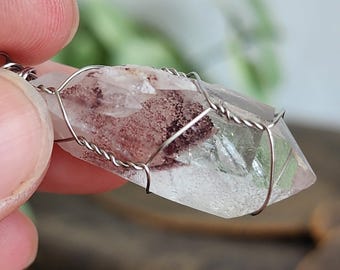 Fire Quartz Pendulum with Chalcedony for reiki or divination
