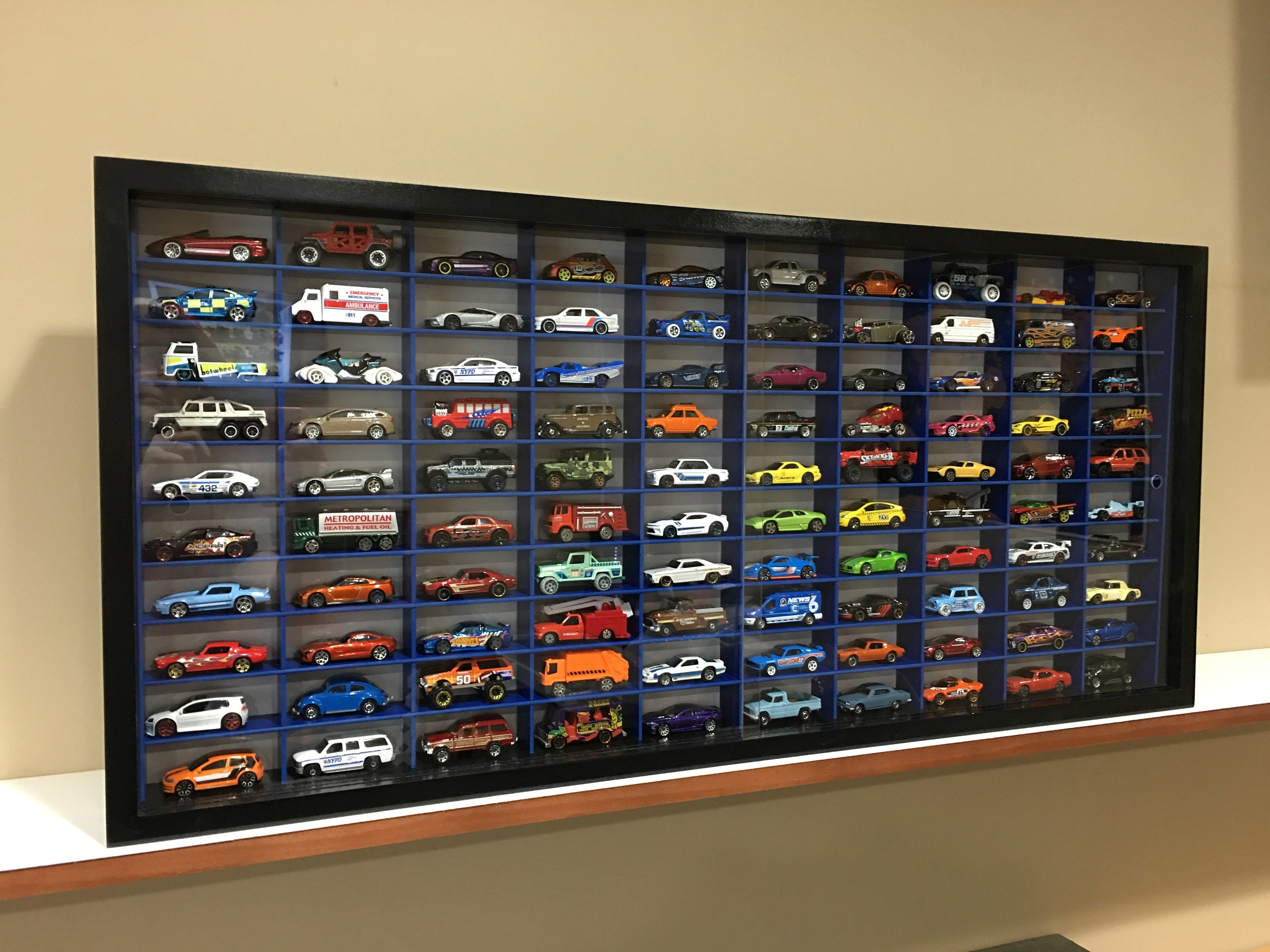 Display case for 1/64 diecast scale cars hot wheels Etsy