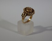 Amazing Antique Georgian Gold-Plated Silver Poison Ring-Memento Mori Skulls-18th Century