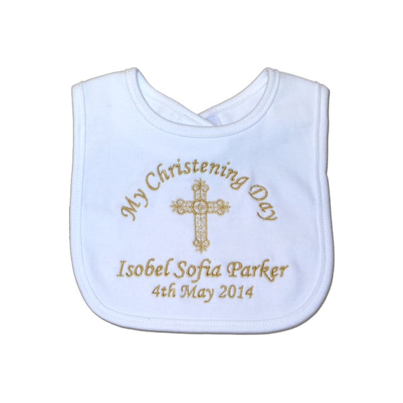 personalised christening bib