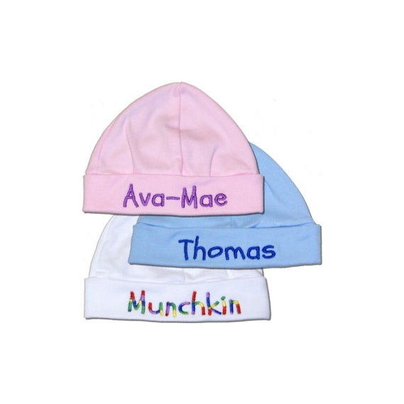 Personalised baby boy hat Clearance