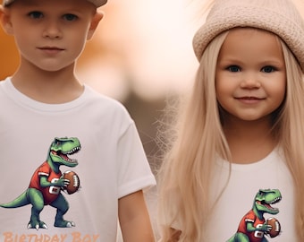 Dinosaur Football Shirt, Dinosaur Kids Shirt, Football Game Shirt, Dinosaur Game Tee, Game Day T Shirt, Children Football Tee Shirt Dino Tee