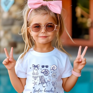 Seashell Toddler Shirt, Girls Beach Vacay Tee, Cute Beachy Seashell T Shirt, Sea Life Beachwear, Beach Vibes Girls Tee, Beach Theme Shirts
