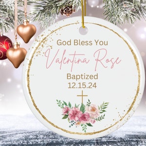 Girl Baptism Ornament, Baptism Keepsake, Christening Gift, God Daughter Blessing, Girl Dedication Ornament, Baptism Gift Christening Present