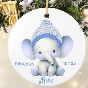 Personalized New Baby Ornament, Custom Baby Birth Stats Ornament, Baby&#39;s First Ornament Baby Boy Ornament, New Parent Gift Baby Boy Keepsake
