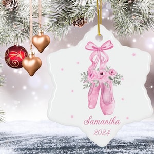Personalized Ballerina Ornament Ballet Shoes Ornament Ballerina Recital Gift Gifts for Dancer Gift for First Recital Xmas Tree Girl Ornament