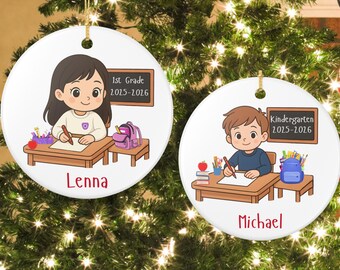 School Girl Ornament, Kindergarten Ornament, 1st Grade Ornament School 2nd Grade Ornament School Milestone Ornament Pre-K Ornament Kids Gift