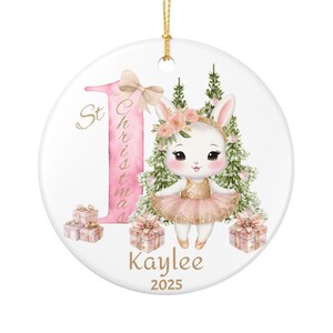 Personalized Ballerina Ornament, Custom Ballerina Ornaments Ballet Xmas Tree Decoration Baby Girl 1st Xmas Ornament New Parent Keepsake Gift