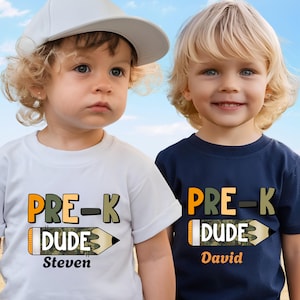 Camiseta de regreso a clases, camiseta preescolar personalizada, camiseta del primer día de clases, camiseta de prekínder, camiseta de niño con nombre personalizado, camiseta preescolar, camiseta de niño prekínder