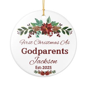 Godparent Christmas Ornament, Personalized Godparent Keepsake, Godmother Gift, Godparent Proposal Ornament Custom Godfather Ornament Gift