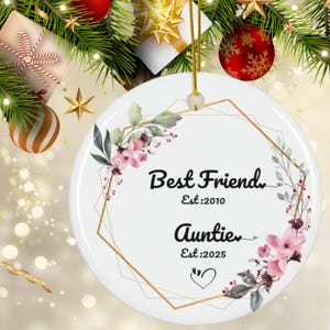 Sister to Auntie Ornament Christmas New Aunt Ornament Custom New Auntie Ornament, Sister To Aunt Ornament, Aunt Est Ornament New Aunt Gift